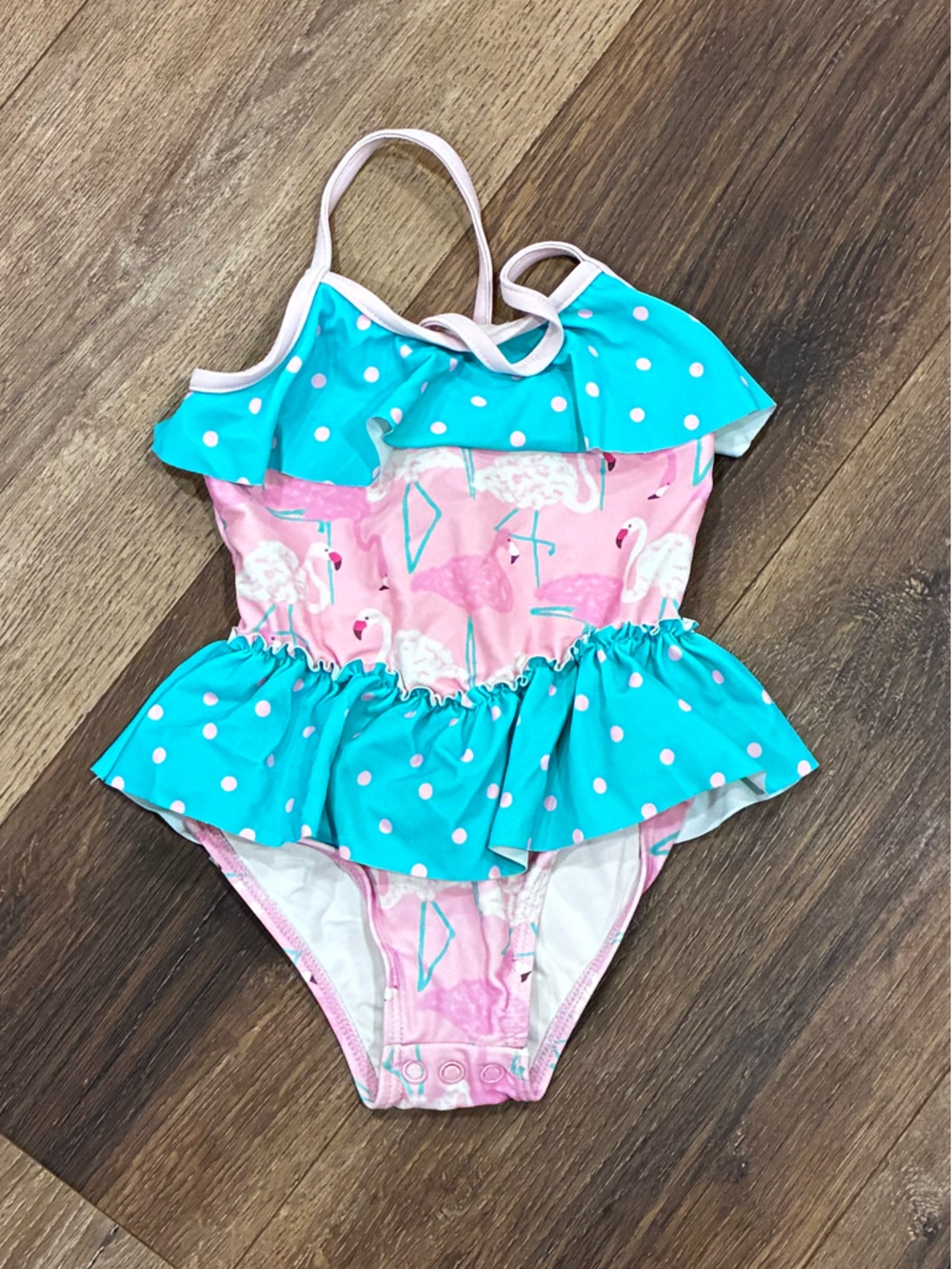 Matilda Jane Enchanted Garden Island Party Flamingo One Piece Swimsuit 12-18m